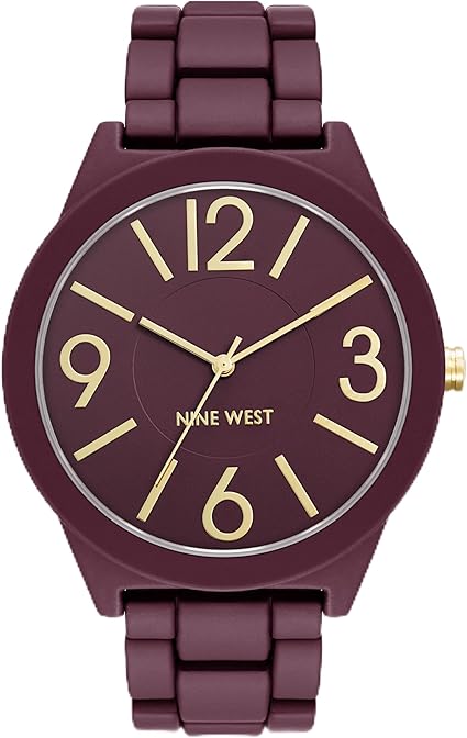 711sKB1TLDL._AC_SX425_ Nine West Women's Metal Bracelet Watch with Rubberized Coating